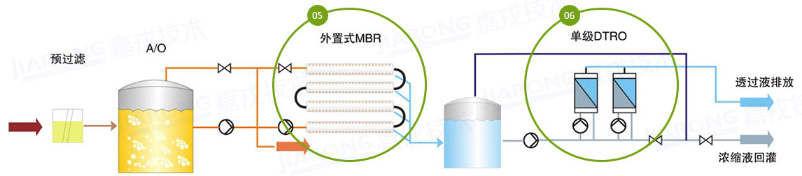 垃圾渗滤液处置工艺，单级DTRO工艺